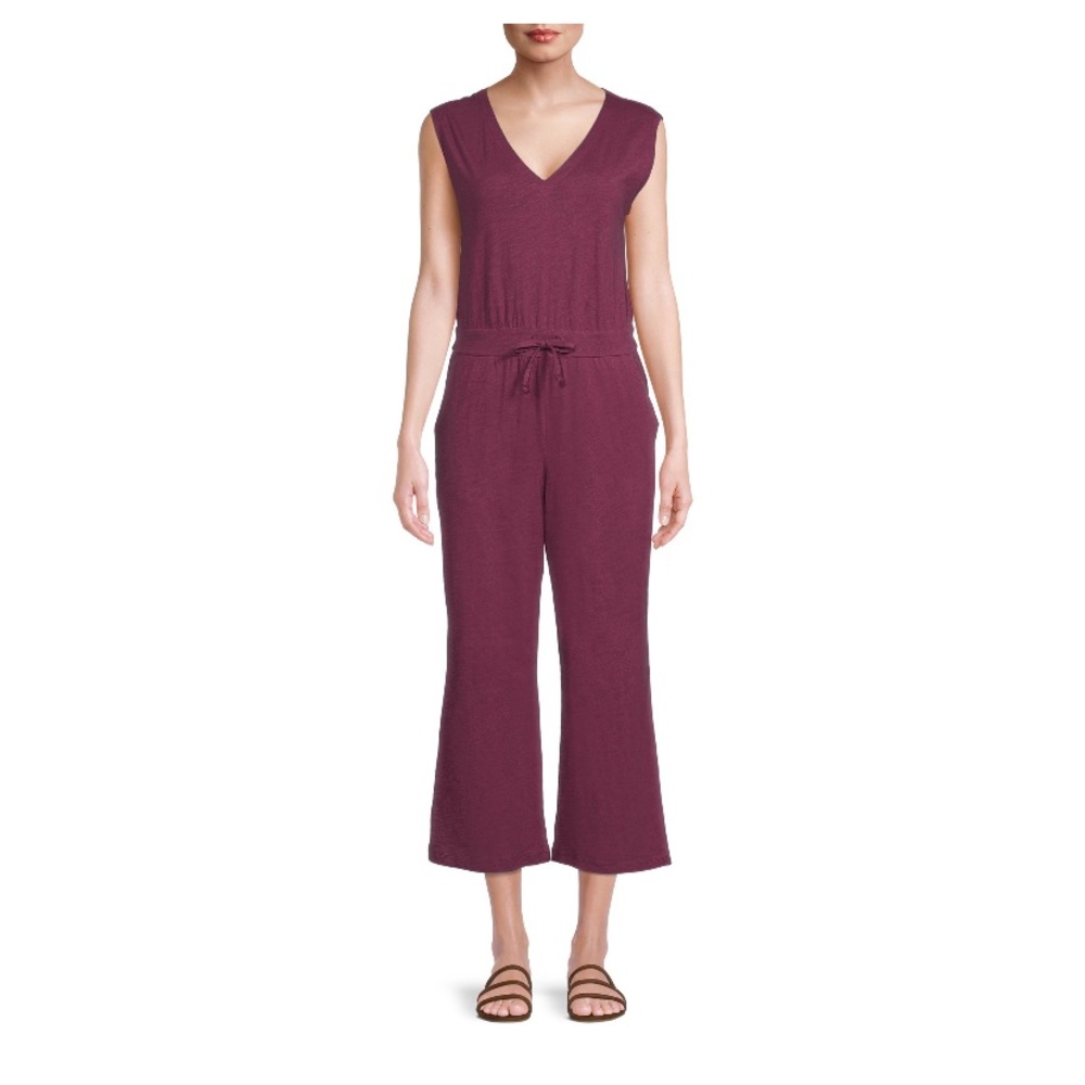 Time & Tru burgundy jumpsuit